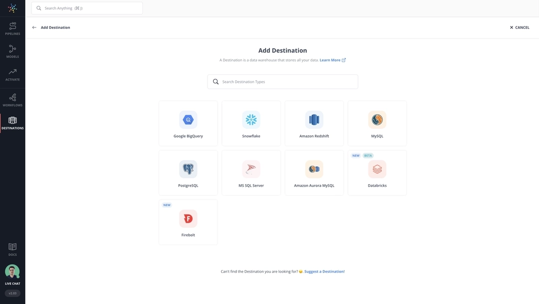 Hevo Data user interface