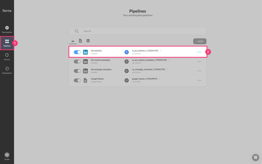 Navigate to Pipelines