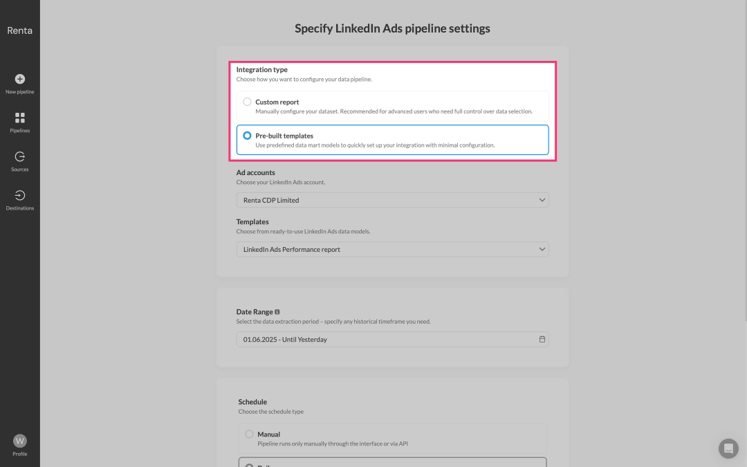 Choose pre-built templates