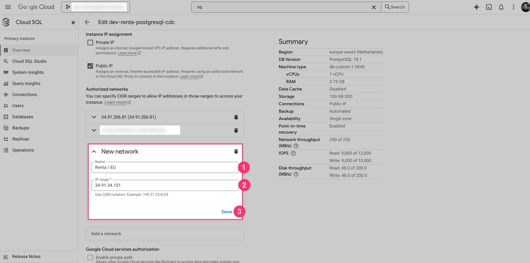 Add Authorized Network