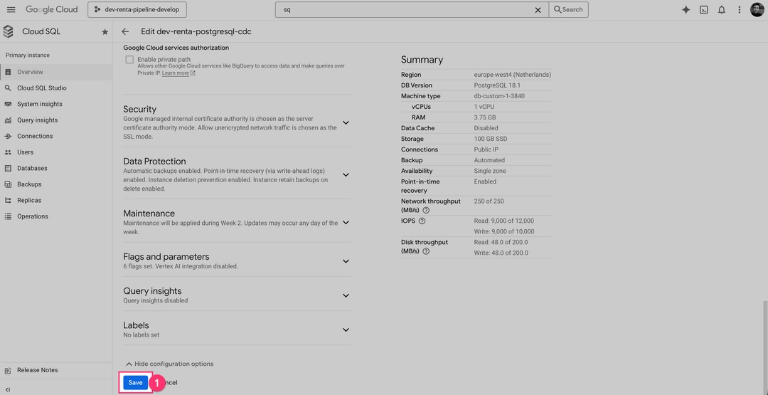 Save Instance Settings