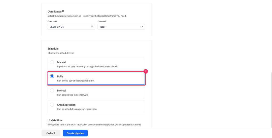Reddit Ads schedule type selection