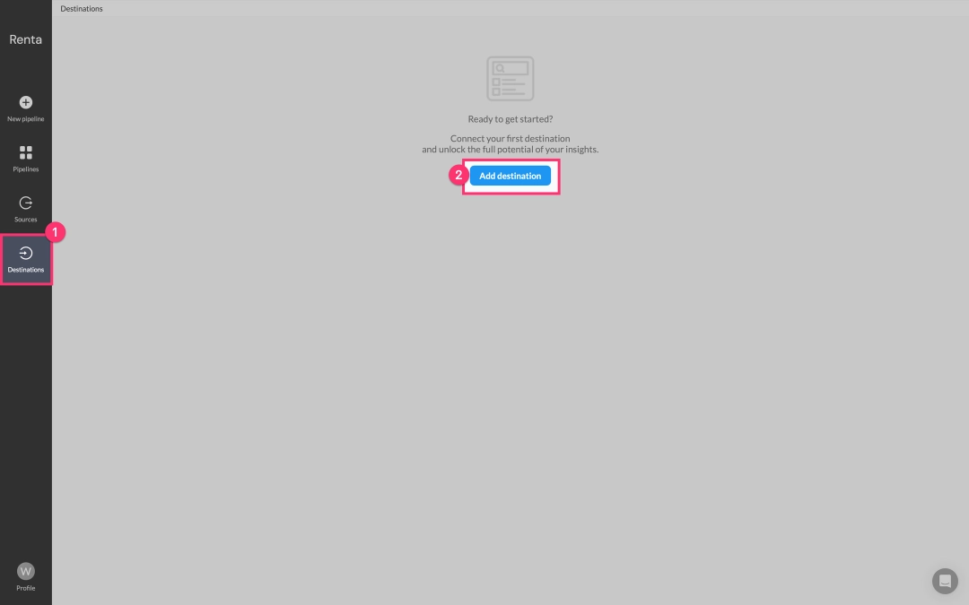 Add a new destination