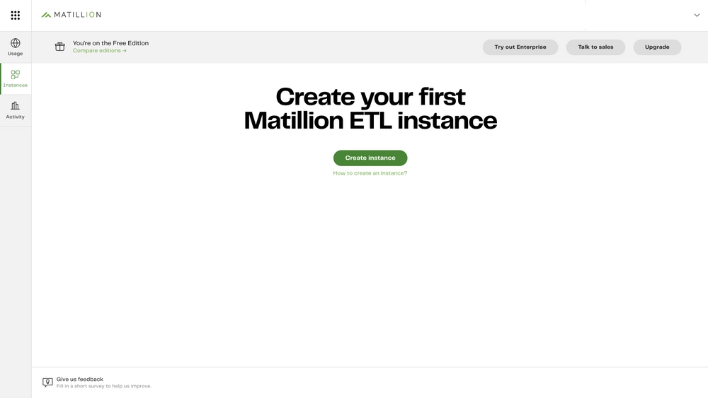 Matillion user interface