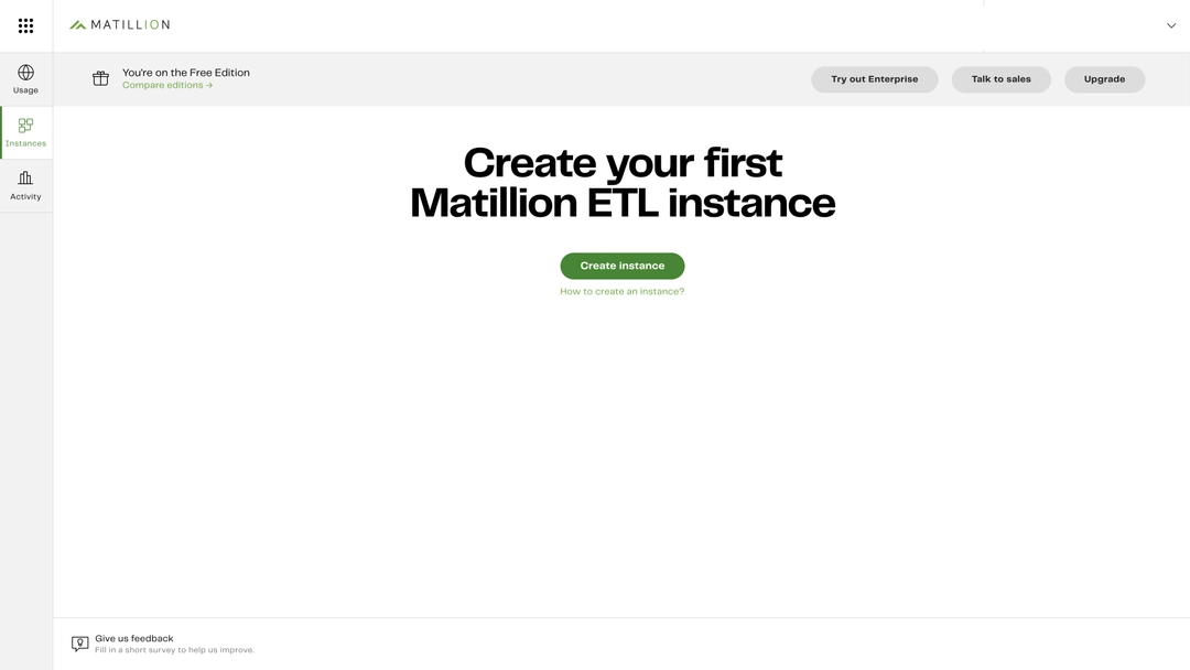Matillion user interface Matillion user interface