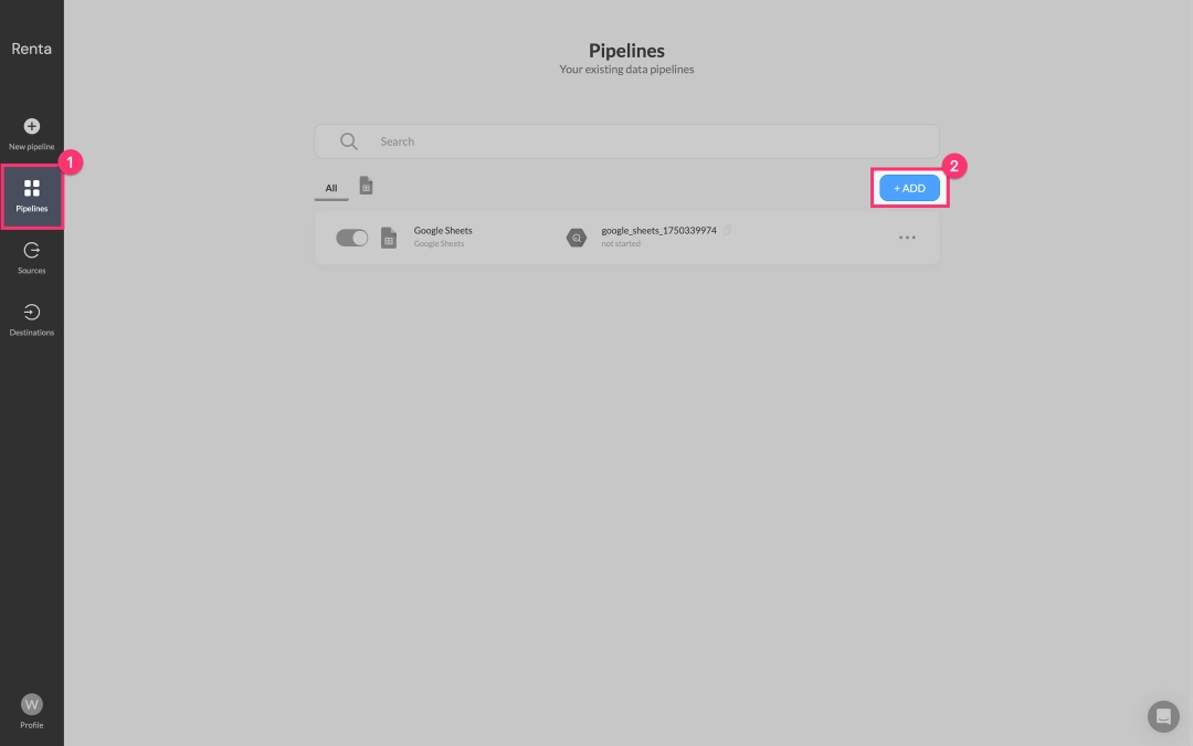 Start a new pipeline