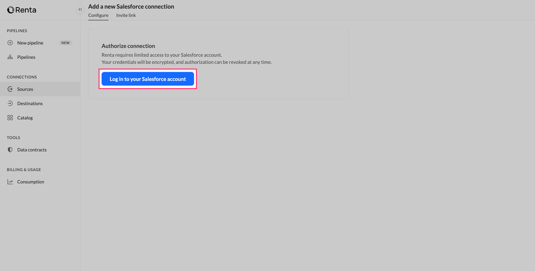 Authorize Salesforce connection