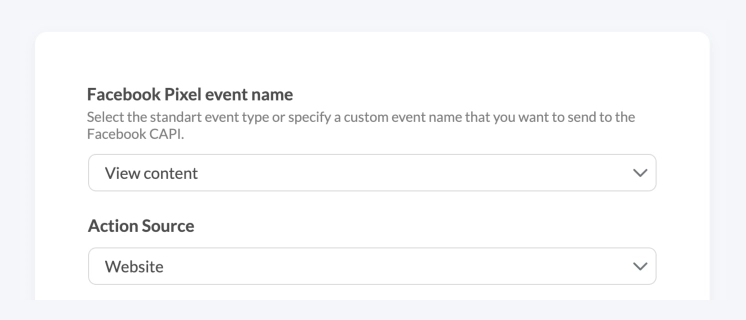Event type selection