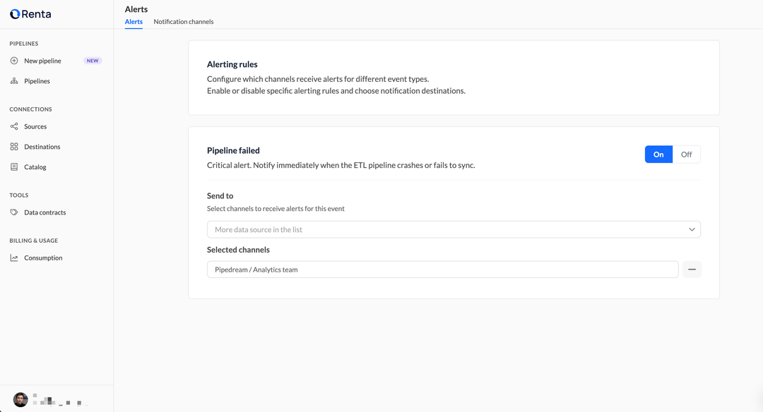 Назначьте каналы вебхуков