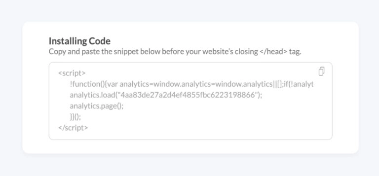 Installing tracking code
