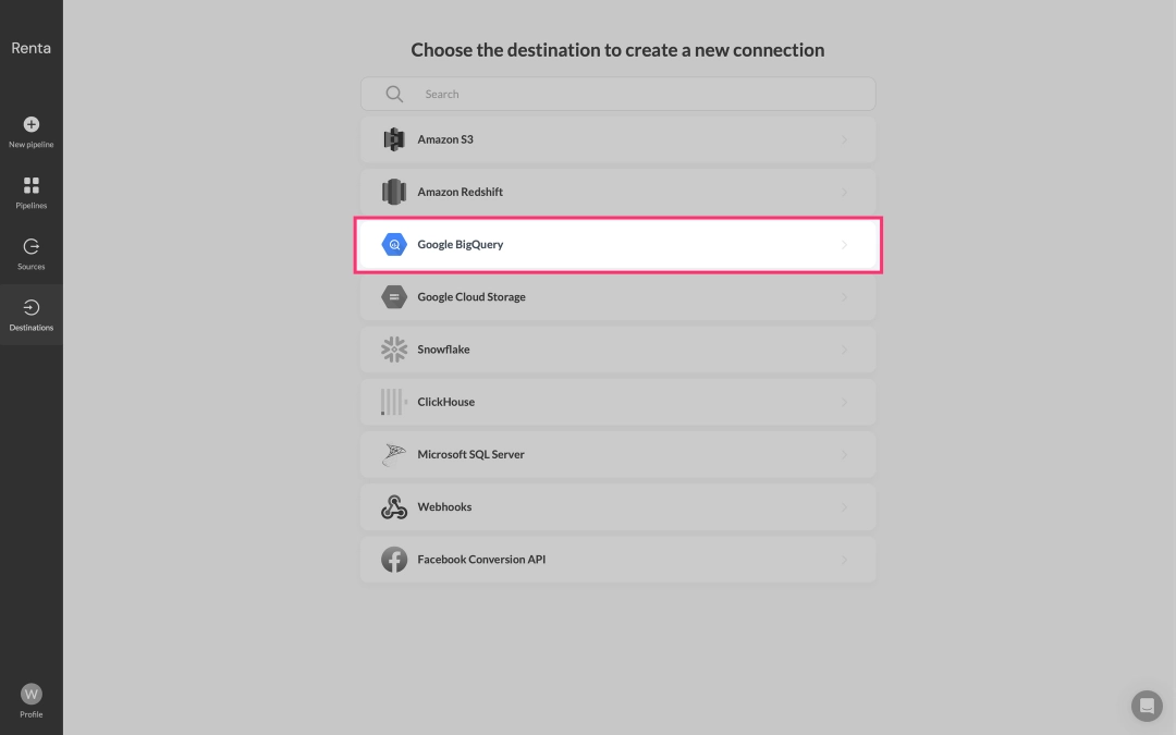 Select Google BigQuery