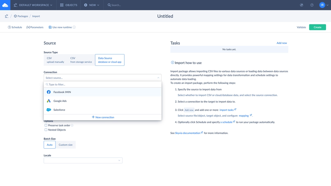 Skyvia user interface Skyvia user interface