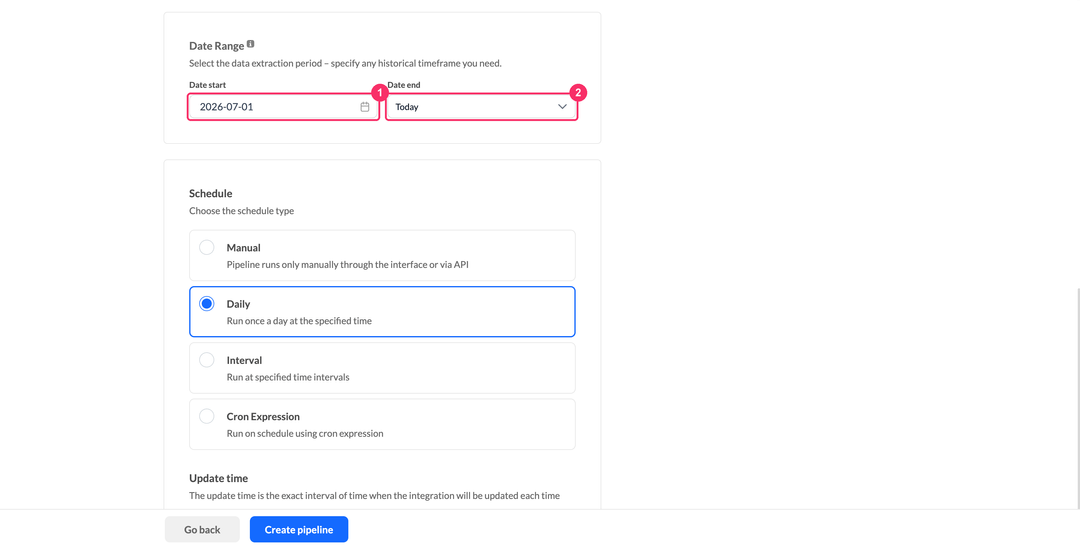 Reddit Ads date range with date start and date end
