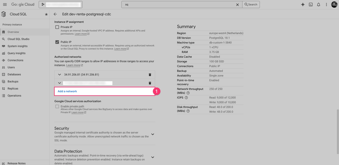 Instance Settings Page
