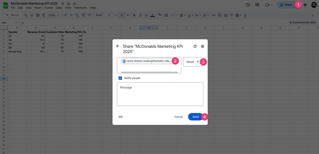 Share Google Sheet
