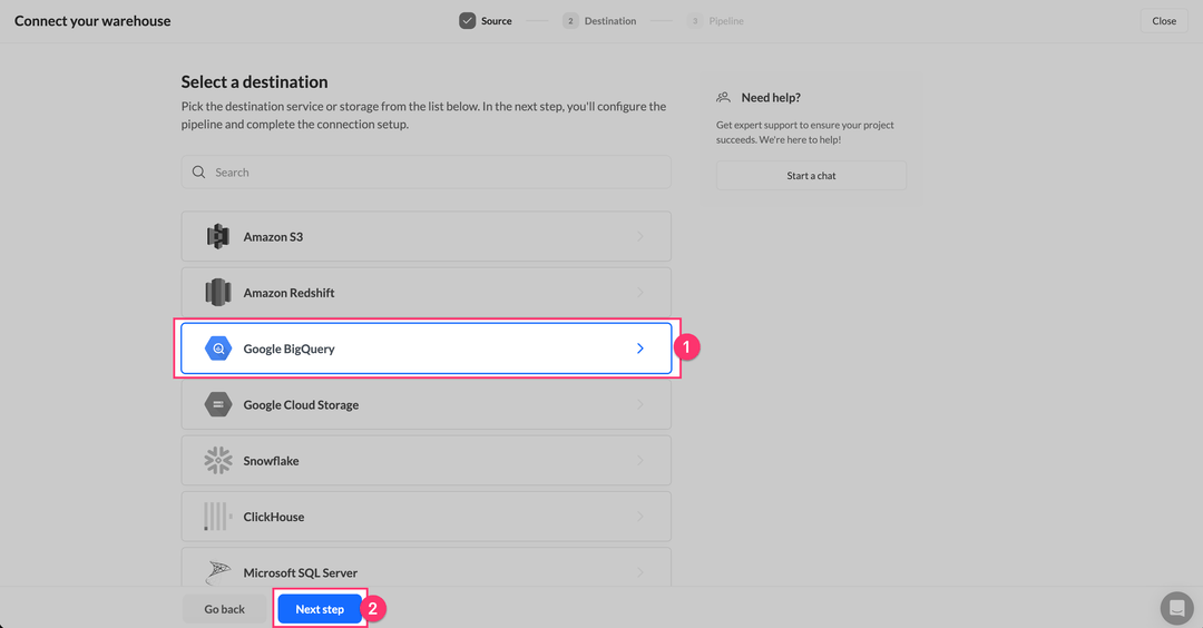 Выбор типа хранилища