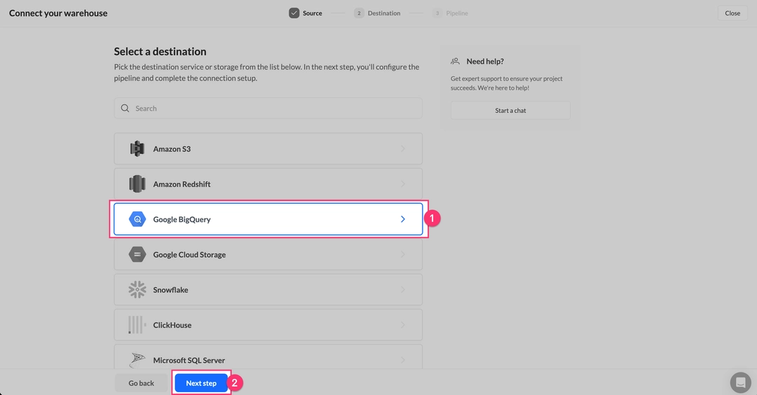 Выбор типа хранилища