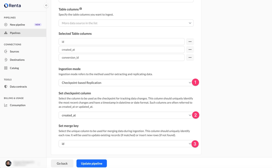 Настройка Checkpoint-based replication