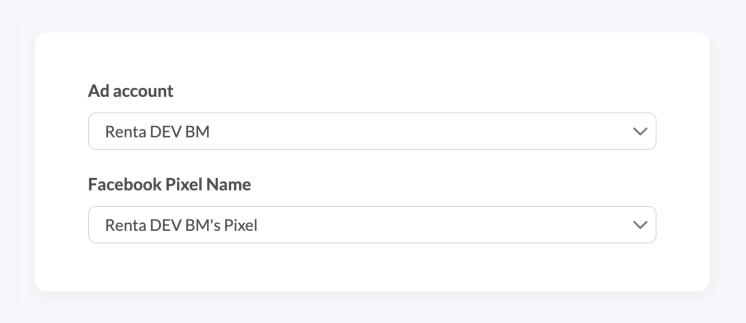 Ad account selection